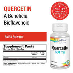 Solaray Quercetin 500mg | Support for Healthy Cells, Heart, Circulatory & Respiratory System | Bioflavonoids, Antioxidants, AMPK Activator | (Pack of 1)