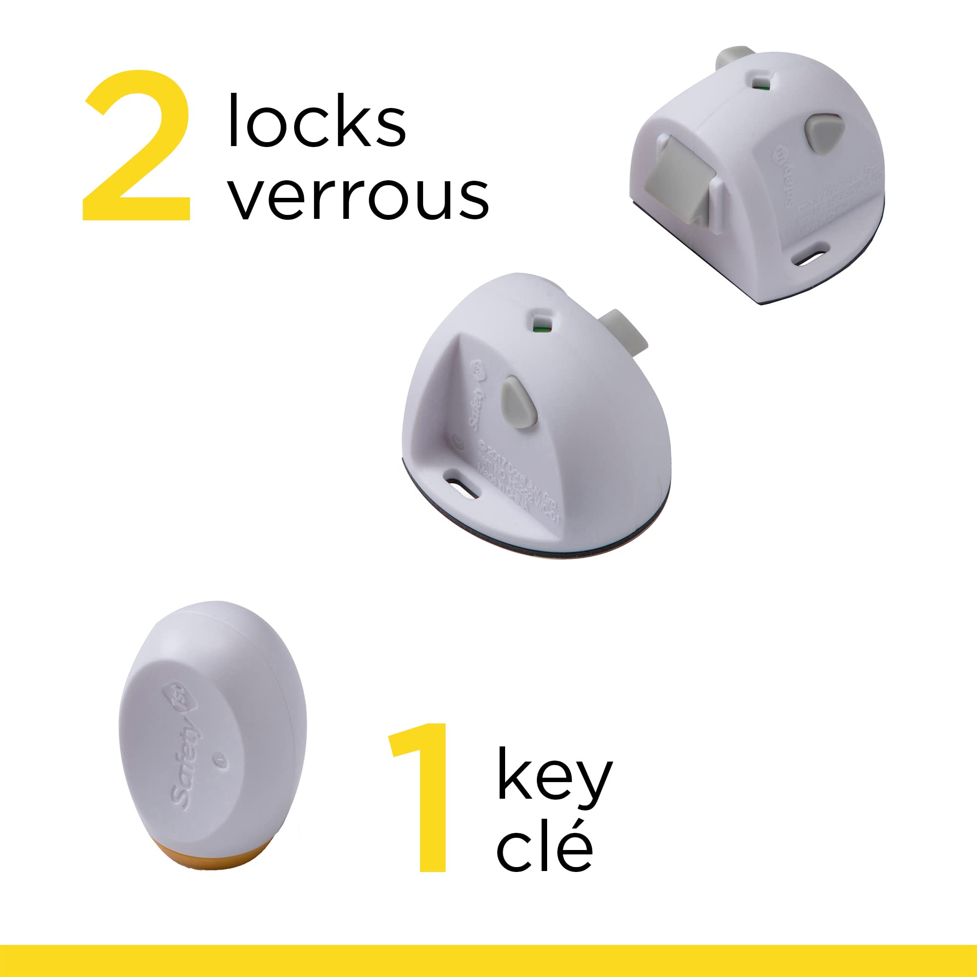 Safety 1st Adhesive Magnetic Lock 3pc Kit, White, 3 Count