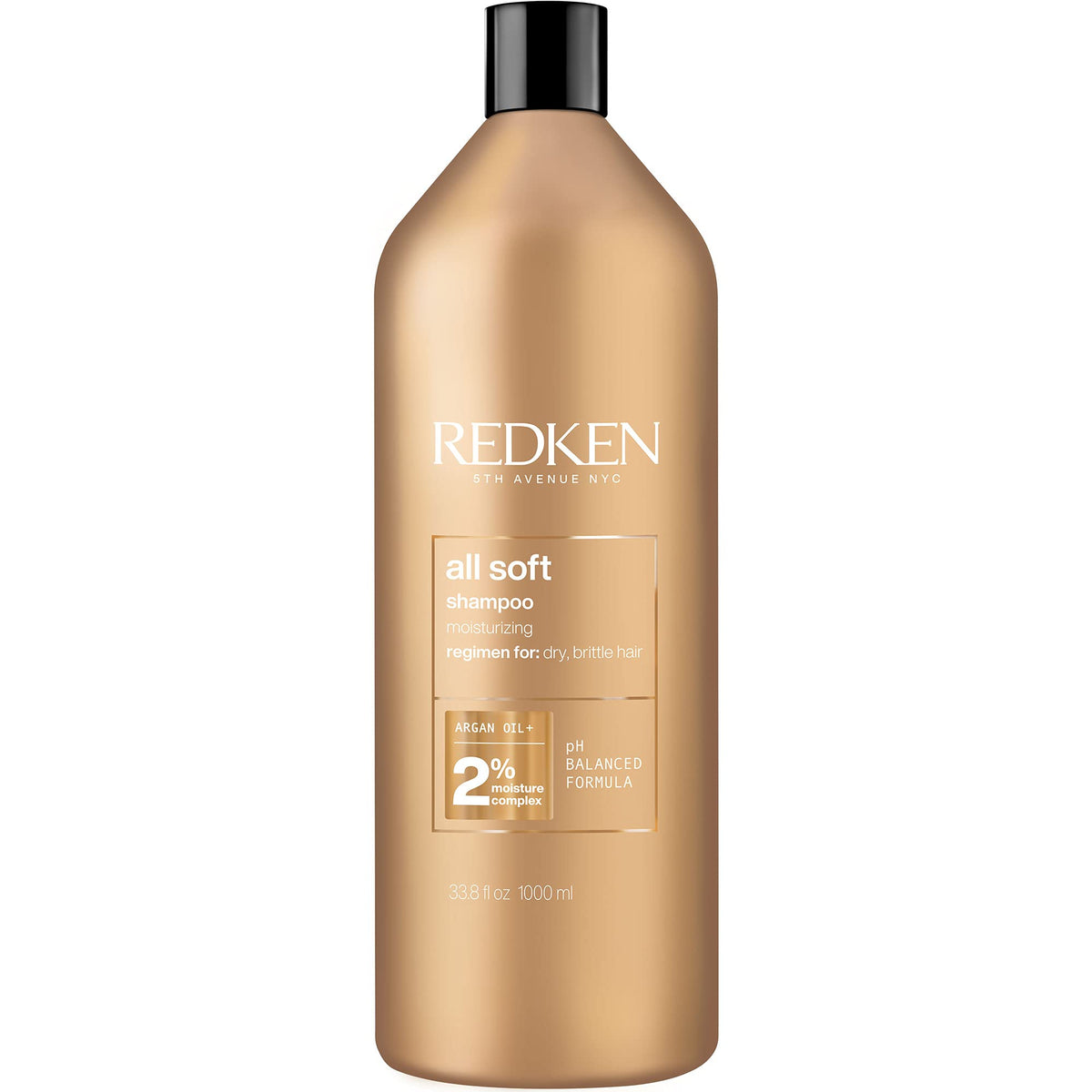 REDKEN Shampoo for Dry, Brittle Hair, Provides Intense Softness and Shine, With Argan Oil, All Soft, 1000 ml