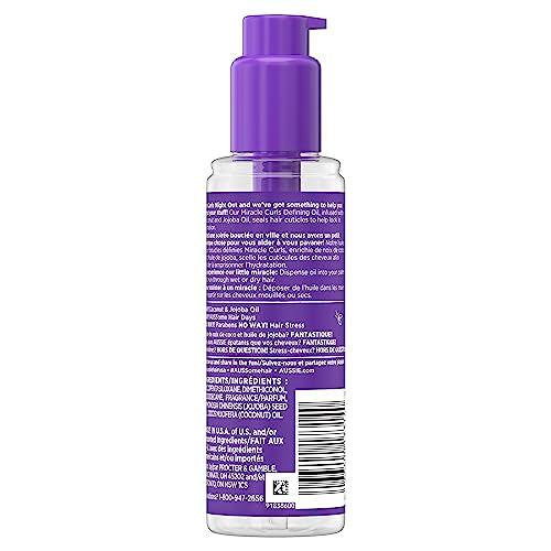 Aussie Miracle Curls Curl-Defining Oil Hair Treatment with Jojoba Oil 95 mL