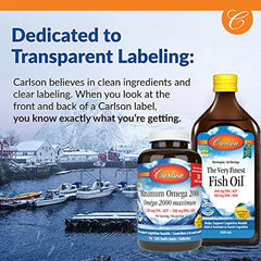 Carlson Labs Norwegian Natural Vitamin E Cod Liver Oil, Lemon, 500ml, Glass Bottle
