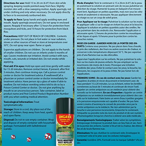 Ungava Icaridin 20% Insect Repellent – DEET Free 12-Hour Mosquito and Bug Stick (150 g (pack of 1))