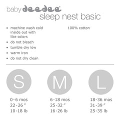 baby deedee - Cotton Baby Sleeping Bag Sack - Sleep nest Basic, Indoor Wearable Blanket, Newborn and Infants, Almond Cream, Small (0-6 Months), (191)