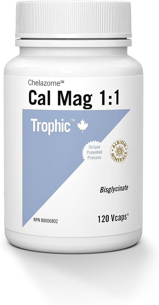 Trophic Calcium-Magnesium 1:1 Chelazome, 120 Count