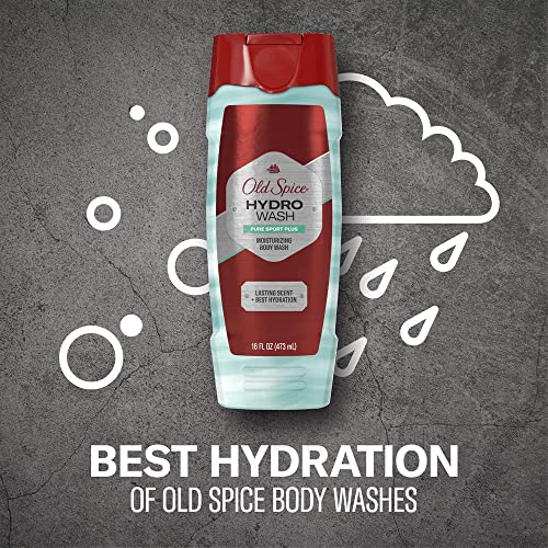 Old Spice Hydrating Body Wash for Men, Hydro Wash, Pure Sport Plus Scent, 473 ml