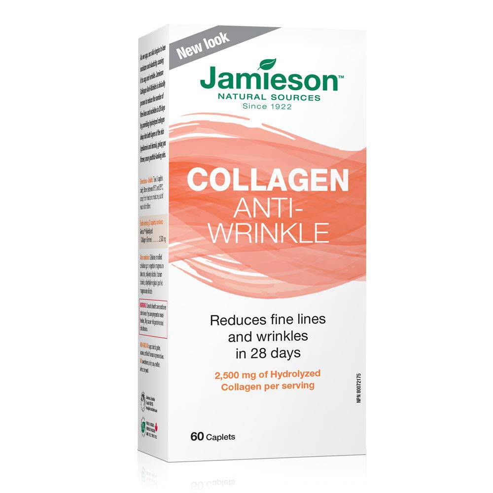 Jamieson Collagen Anti-Wrinkle - 2,500 mg Hydrolyzed Collagen, 60 Count (Pack of 1)