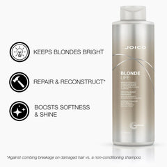 Joico Blonde Life Brightening Blonde Conditioner, Neutralizes Brassy Tones, Protect and Strengthen Bleached Hair, Anti Frizz with Coconut Oil, Sulfate Free