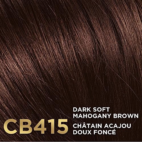 L'Oreal Paris Superior Preference Permanent Hair Color, CB415 Dark Soft Mahogany Brown, 100% Grey Coverage, Hair Dye (Pack of 2)