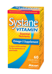 Alcon Systane Omega-3 Supplement, Ocular Vitamin For Dry Eyes, 60 Liquid Gels