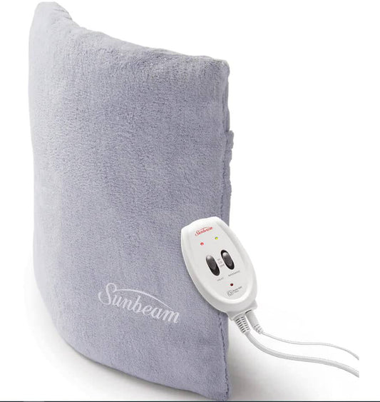 Sunbeam Massaging Heating Pad | Neck & Shoulder Electric Heating Pad for Targeted Pain Relief | 2 Heat & 2 Massage Settings | Arthritis-Friendly Slide Controller | 1-Hour Auto-Off | Soft, Washable Cover | 12 x 12 inch