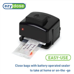 EZY DOSE Weekly (7-Day) Pill Organizer, Vitamin and Medicine System, Includes Sorter, Sealer, Batteries, and 200 Easy-Tear Pill Pouches