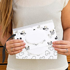 Disney Baby by J.L. Childress Reusable Wet Wipes Case 2-Pack, Refillable Wipes Holder, Portable for Travel, Includes Wrist Strap, Mickey and Minnie (1140DIS)