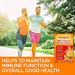 Emergen-C 1000mg Vitamin C Powder Supplement, Drink Mix with Electroyltes, Immune System Booster, Super Orange, 30 Packets