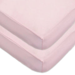 American Baby Company 2 Pack 100% Cotton Value Jersey Knit Fitted Crib Sheet for Standard Crib and Toddler Mattresses, Pink, for Girls