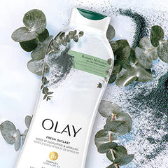 Olay Fresh Outlast Paraben Free Body Wash with Relaxing Notes of Eucalyptus and Spirulina, 650 mL