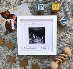 C.R Gibson BPSF-23934 Love You to the Moon and Back Baby Sonogram Picture Frame, 7'' W x 7'' H