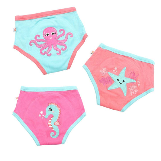 Zoocchini Org Ctn 3PC Potty Training Girls Ocean Gals 2T/3T