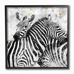 Stupell Industries Home Black and White Paint Splatter Textural Zebra Stretched Canvas Wall Art, Multi-Color, 12 x 12