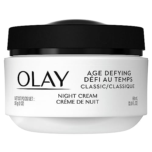 Olay Age Defying Classic Night Face Cream, Face Moisturizer with Beta-Hydroxy Acid & Vitamin E, 60 mL, Pack of 2