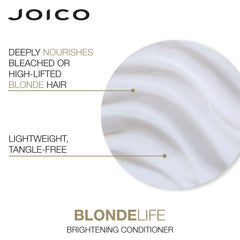 Joico Blonde Life Brightening Blonde Conditioner, Neutralizes Brassy Tones, Protect and Strengthen Bleached Hair, Anti Frizz with Coconut Oil, Sulfate Free