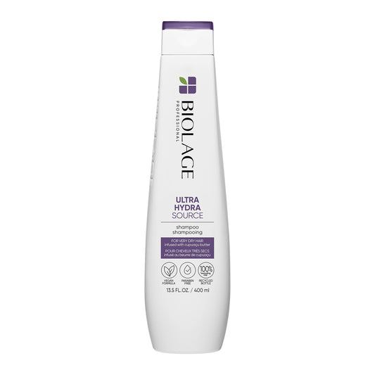 BIOLAGE Ultra HydraSource Shampoo, Hydrating Shampoo For Very Dry Hair, Intensly Moisturizes Hair To Prevent Breakage, Silicone & Paraben-Free Shampoo, 400 millilitres