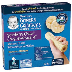 Gerber Soothe 'N' Chew Teething Sticks Banana, 5x90g