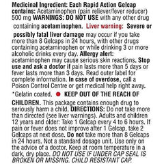 Stanley Pharmaceuticals Extra Strength Acetaminophen, Rapid Action, Relieves Fever and Minor Pain, 500mg, 80 Gelcaps