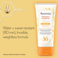 Aveeno Sun Aveeno Protect and Hydrate Face and Body Sunscreen Spf 30, Water and Sweat Resistant, Oxybenzone Free, 88 ml.