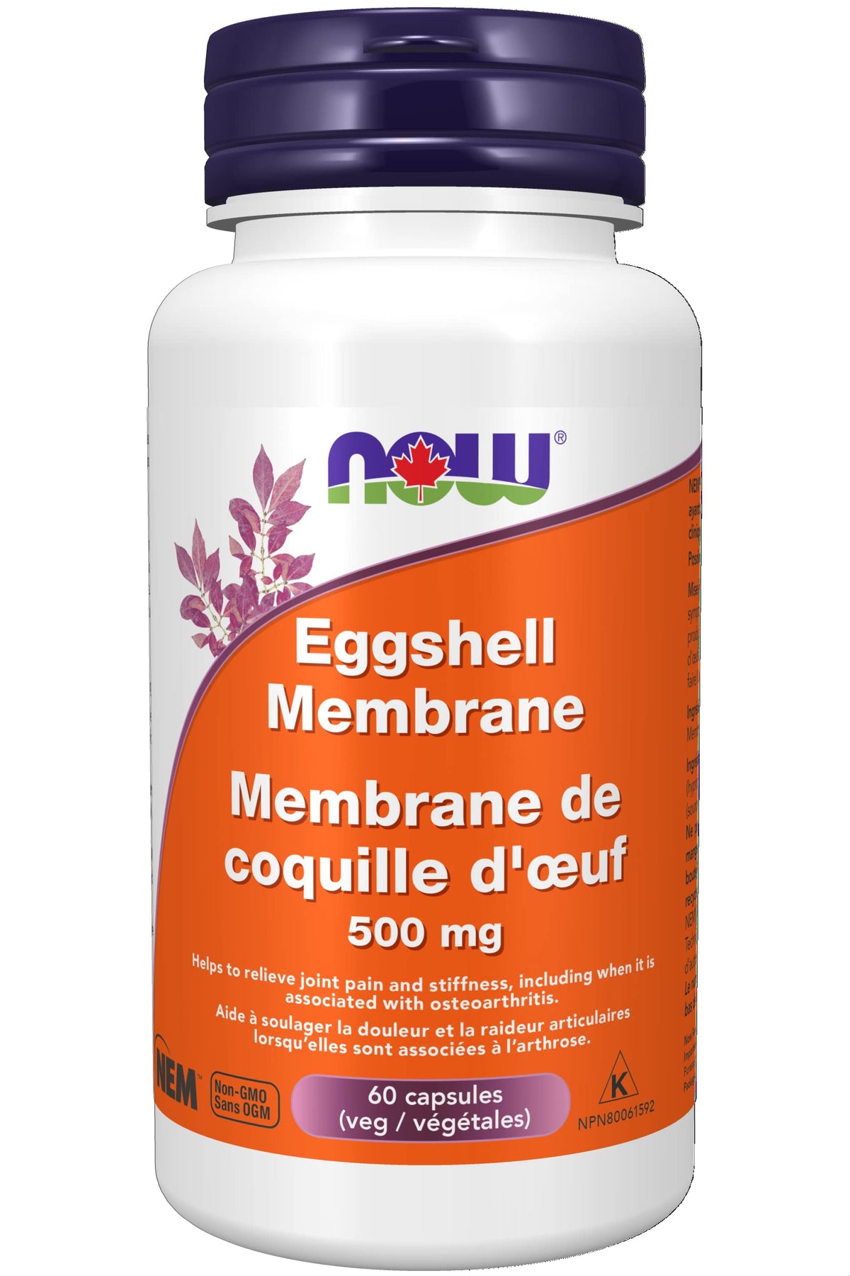 NOW Eggshell Membrane Nem, Veg Capsules 500mg, 60 Count