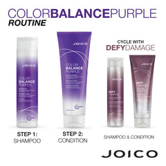 Joico Color Balance Purple Conditioner for Blonde Hair, Protection for Colour Treated Hair, Shields Damaged Hair, with Keratin and Green Tea Extract