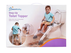 Dreambaby Step-Up Potty Training Toilet Topper - 2-Level Adjustable Potty Training Toilet Seat - Slip-Resistant Floor & Seat Pads - Grey & White