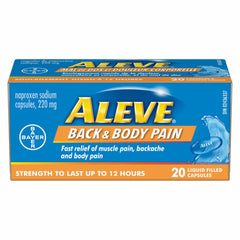 ALEVE Back and Body Pain Relief, Clinically Proven, Fast-acting, Long-lasting, Naproxen Sodium 20 count