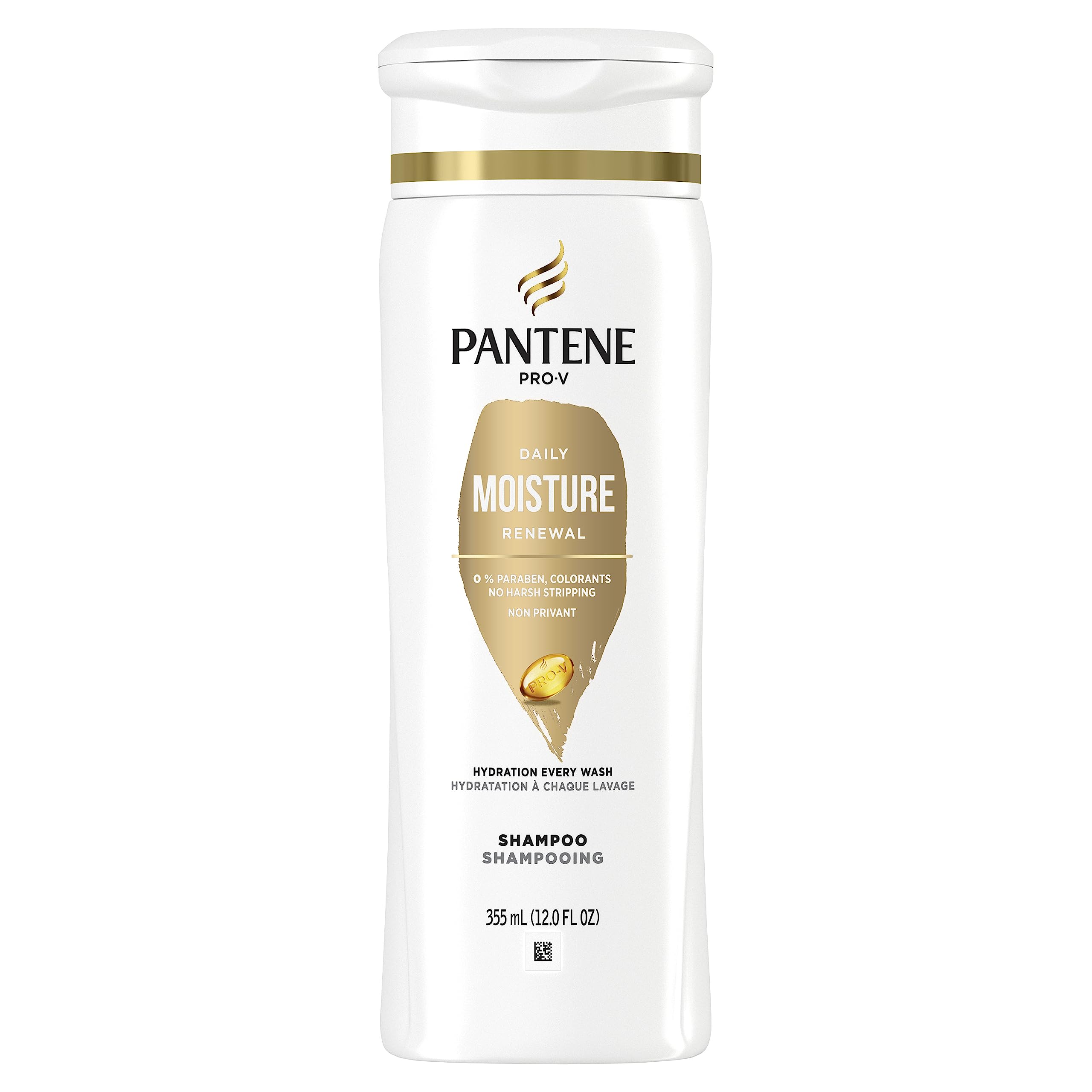 Pantene Shampoo for Dry Hair, Daily Moisture Renewal, Safe for Color-Treated Hair, 355 mL