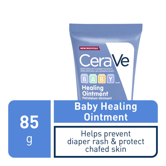 CeraVe BABY Multi-purpose Healing OINTMENT Cream. Prevent Baby Diaper Rash, Chafed skin/Lips, Dry & Cracked heels & feet. Petroleum jelly with Ceramides & Vitamin E. Slugging Cream, sensitive skin, lanolin-free, Fragrance-Free, Travel Size, 85G