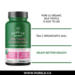 USDA Organic Milk Thistle, 4500mg 30X Concentrate - Strongest. 60 servings Certified Organic Potent Liver Protection & Liver Cleanse. NON-GMO. Easy to Swallow Capsules! - Made in Canada