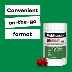 Robitussin DM Coughgels, Alcohol Free Liqui-Gels, 20 Count