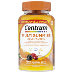 Centrum MultiGummies, Adult Multivitamin Multivitamins/Minerals Gummies for Men & Women, Cherry, Berry, and Orange Flavour, 150 Count (Packaging May Vary)