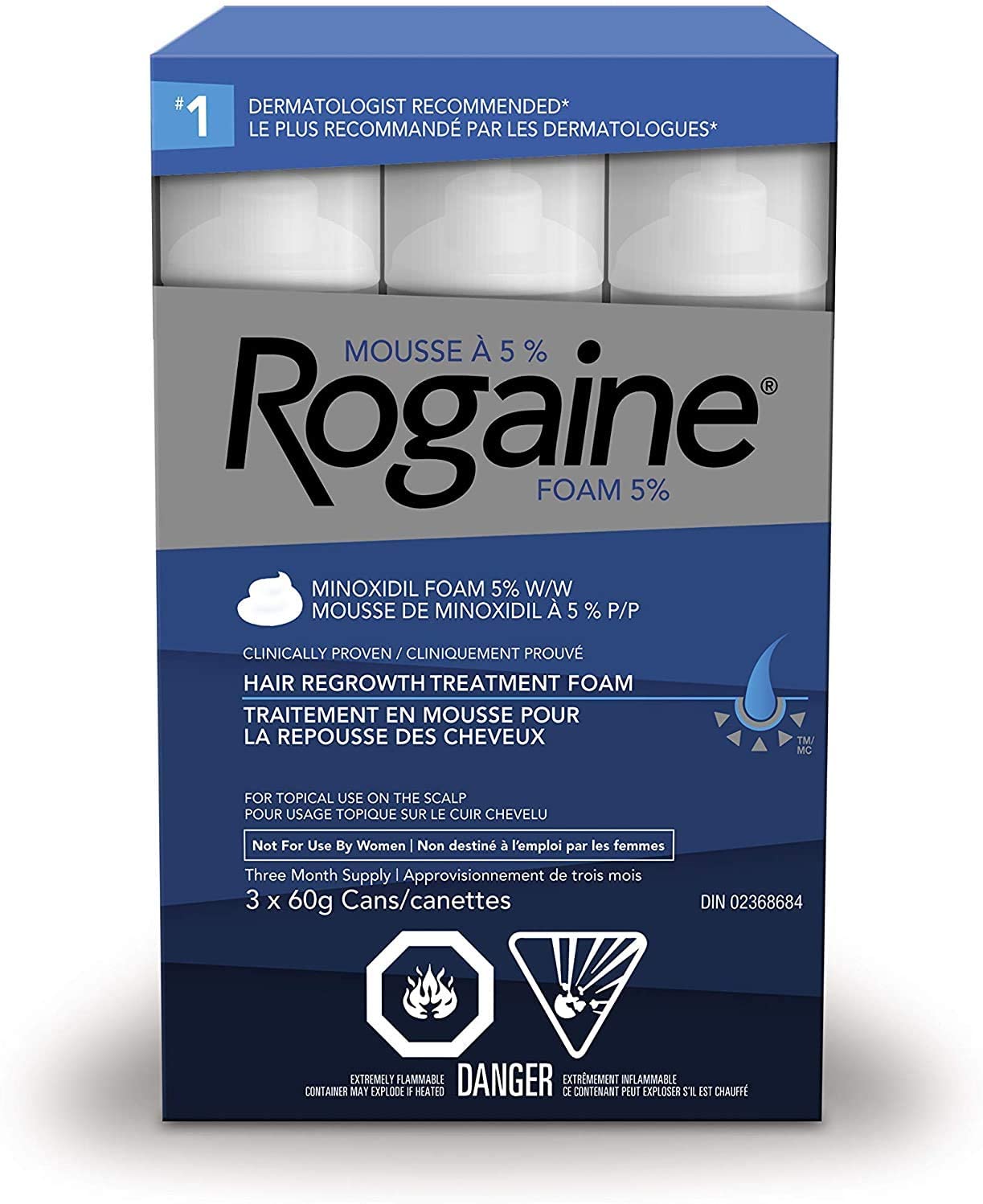 Men's ROGAINE 5% Minoxidil Unscented Foam (3 Month Supply)