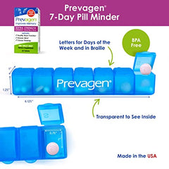 Prevagen Improves Memory - Extra Strength 20mg, 30 Chewables |Mixed Berry| with Apoaequorin & Vitamin D & Prevagen 7-Day Pill Minder | Brain Supplement for Better Brain Health
