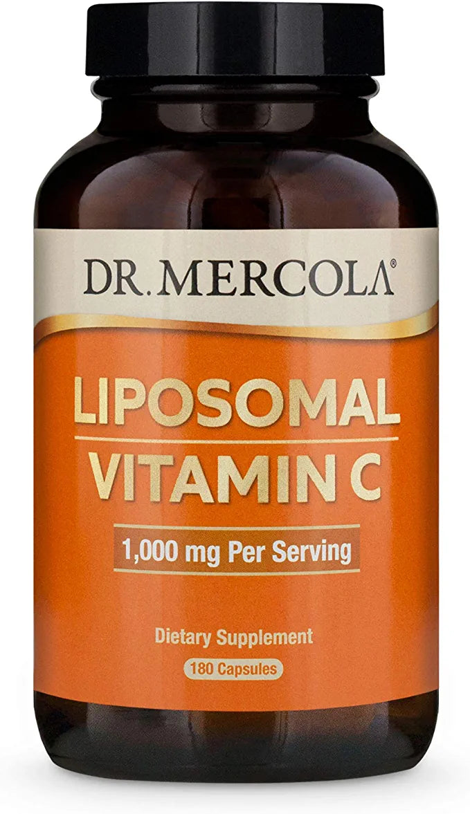 Dr. Mercola Liposomal Vitamin C Dietary Supplement, 1,000mg per Serving, 90 Servings (180 Capsules)