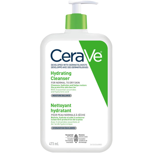 CeraVe HYDRATING Daily Face Wash, Gentle Moisturizing Non-Foaming Facial Cleanser for Men & Women, Dry & Sensitive Skin, with Hyaluronic Acid, Ceramides, Glycerin. Fragrance-Free, 473ML