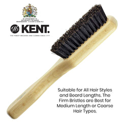 Kent K-Og2 Men's Brush, Rectangular Head, Black Bristles, Beechwood, 1 Count