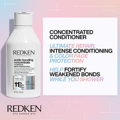 Redken Conditioner, Bonding Conditioner for Damaged Hair Repair, Acidic Bonding Concentrate, pH Balanced Conditioner, Hair Care Treatment, For All Hair Types, 300 ML