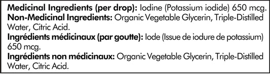 Iodine Drops – 650 Mcg - 1 Year Supply - Liquid Iodine Supplement – Iodine Drops Solution - Pure, Clear Iodine - Vegan Iodine Liquid Drop - 2oz