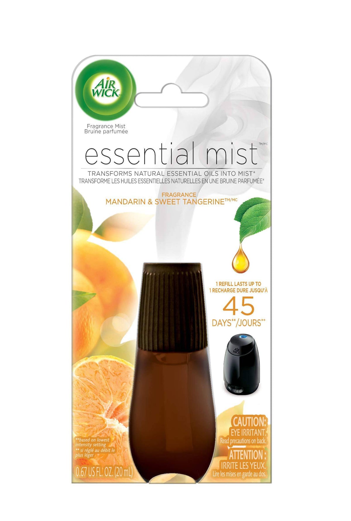 Airwick Essential Oils Diffuser Mist Refill, Mandarin & Sweet Orange, 1ct