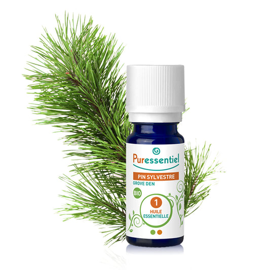 Puressentiel Scotch Pine Organic Essential Oil - Used in aromatherapy to help relieve colds and cough - 100% pure and natural - 10ml