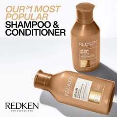 REDKEN Conditioner for Dry, Brittle Hair, Moisturizes and Provides Intense Softness and Shine, With Argan Oil, All Soft, 1000 ml