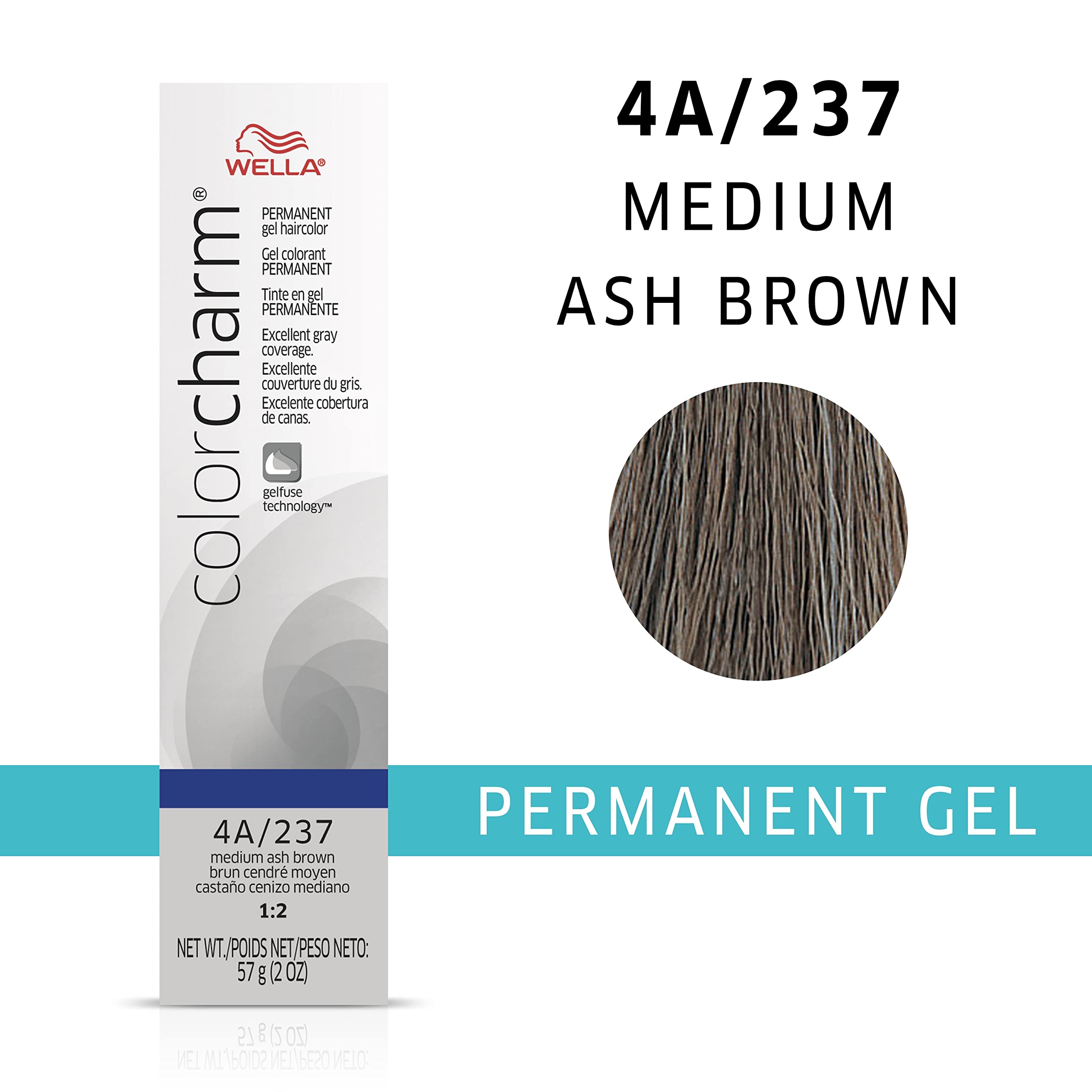 Wella ColorCharm Permanent Gel Hair Color, 4A Medium Ash Brown