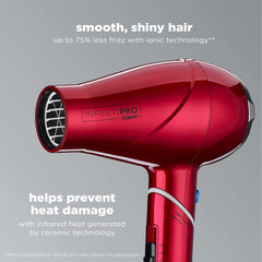 Infiniti Pro by Conair 1875 Watt Salon Performance AC Motor Styling Tool/Hair Dryer with Twist Folding Handle; Red