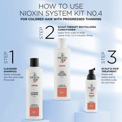 Nioxin System 4 Scalp Therapy Conditioner, For Color Treated Hair with Progressed Thinning, 10.1 fl oz